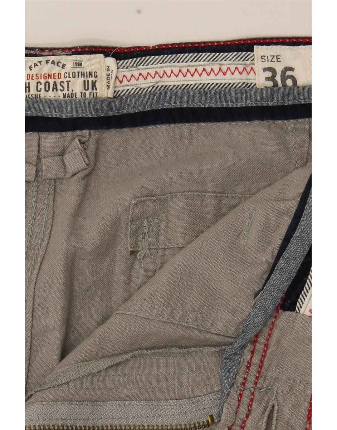 Fat Face Herre Chino Shorts W36 Large Grey Linen