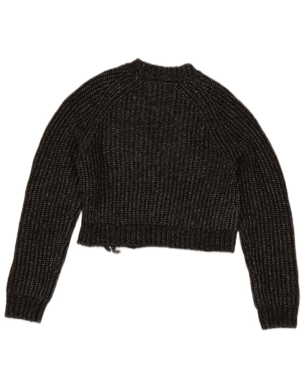 Benetton Girls Wrap Crop Cardigan sweater 10-11 år Grå Flecked