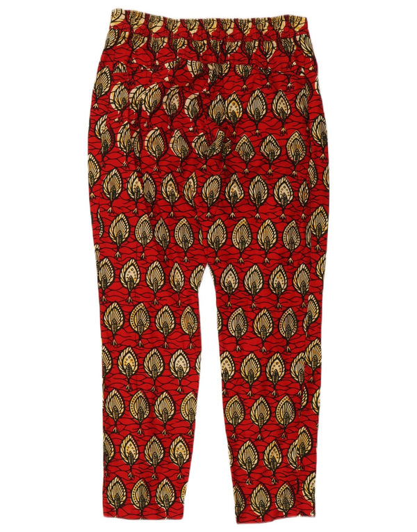 Mayamiko Womens Abstrakt mønster Cropped Trousers US 8 Medium W30 L26 Red