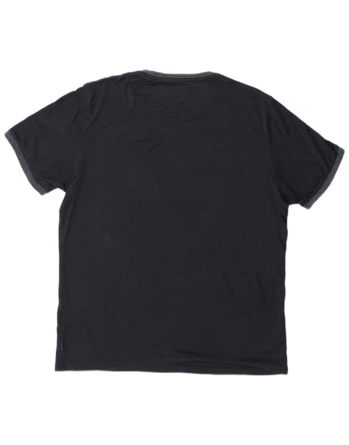 TED BAKER Herre T-shirt Top Størrelse 3 Medium Marineblå Bomuld