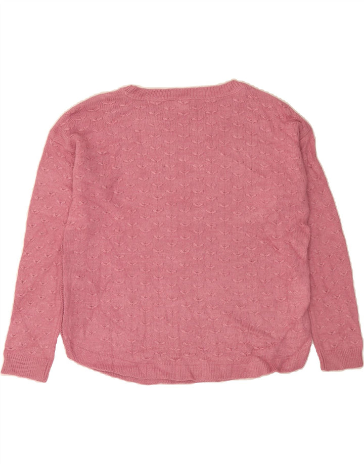 FAT FACE Womens Boat Neck Jumper Sweater UK 12 Medium Pink Viscose Vintage Fat Face and Second-Hand Fat Face from Messina Hembry 