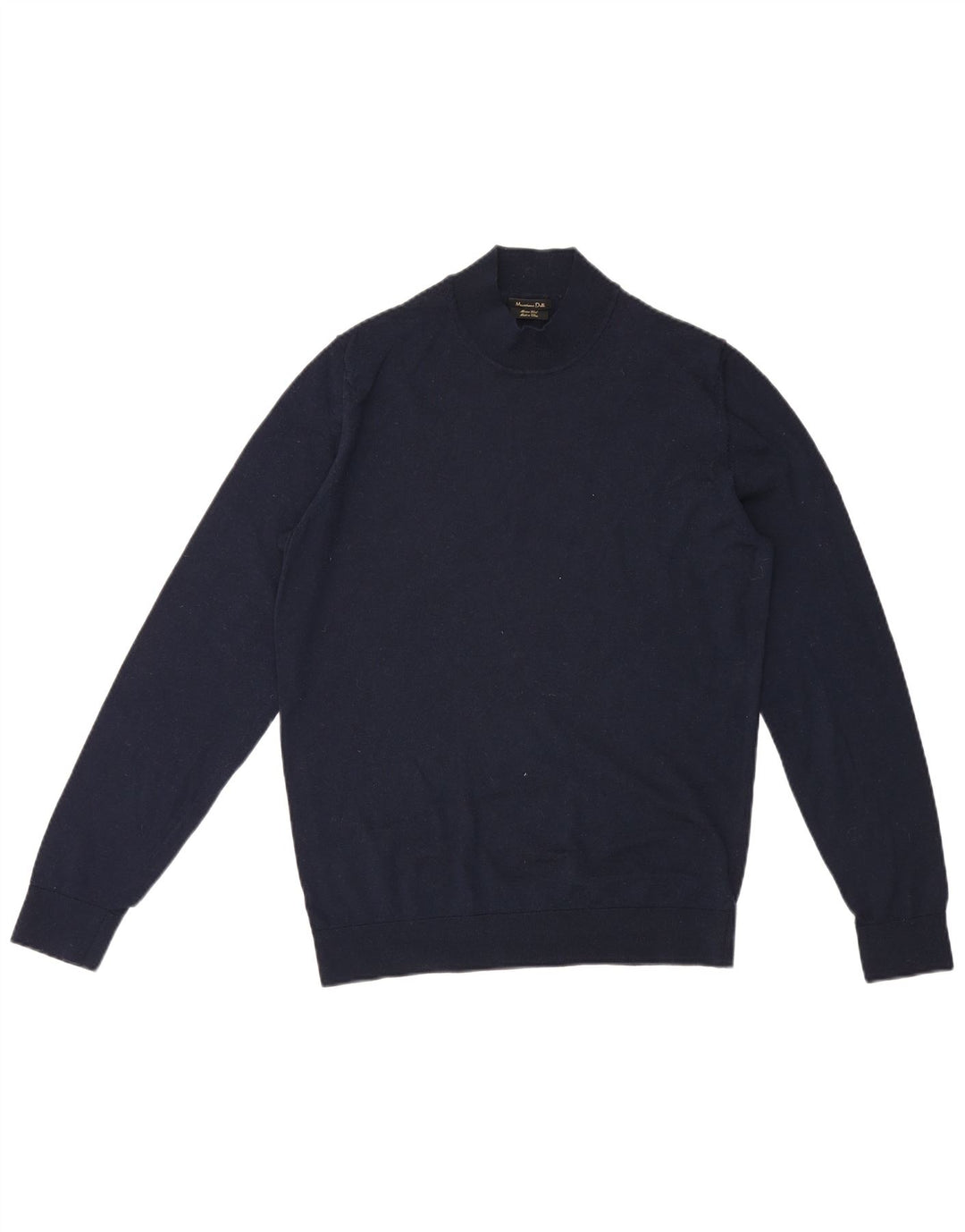 Massimo Dutti Herre Turtle Neck Jumper Sweater Stor Marineblå Merinould