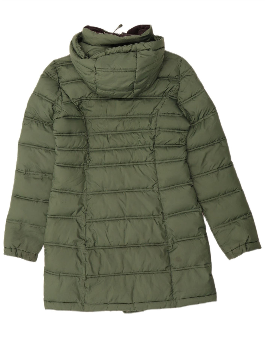 Superdry Polstret frakke med hætte til kvinder UK 6 XS Grøn polyester