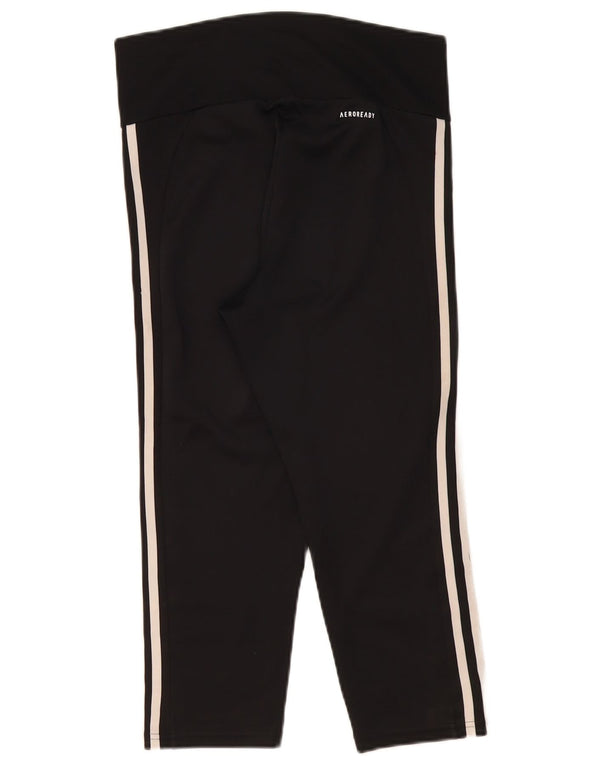 Adidas Dame Aeroready Capri Leggings UK 12/14 Medium Black Polyester