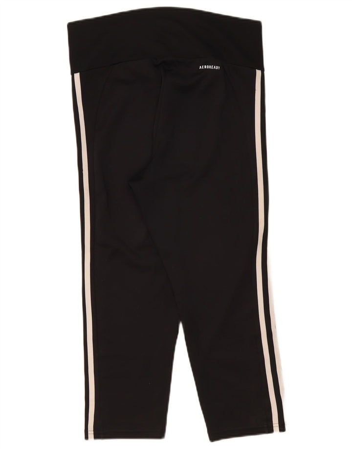 Adidas Dame Aeroready Capri Leggings UK 12/14 Medium Black Polyester