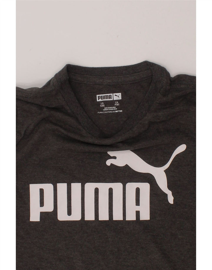 PUMA Boys Graphic T-Shirt Top 7-8 Years Small Grey Cotton Vintage Puma and Second-Hand Puma from Messina Hembry 