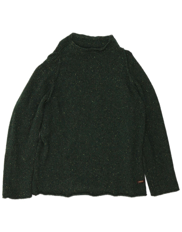 Gas Dame Turtle Neck Jumper Sweater UK 20 2XL Grøn Flecked Wool