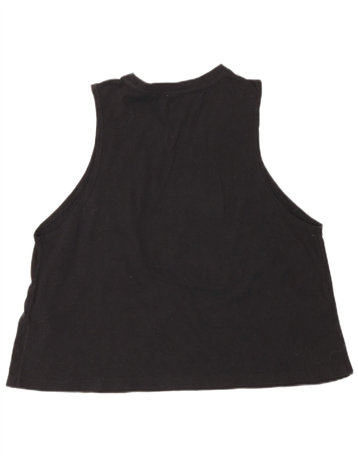 Dkny Dame Grafisk Vest Top UK 16 Stor Sort Bomuld