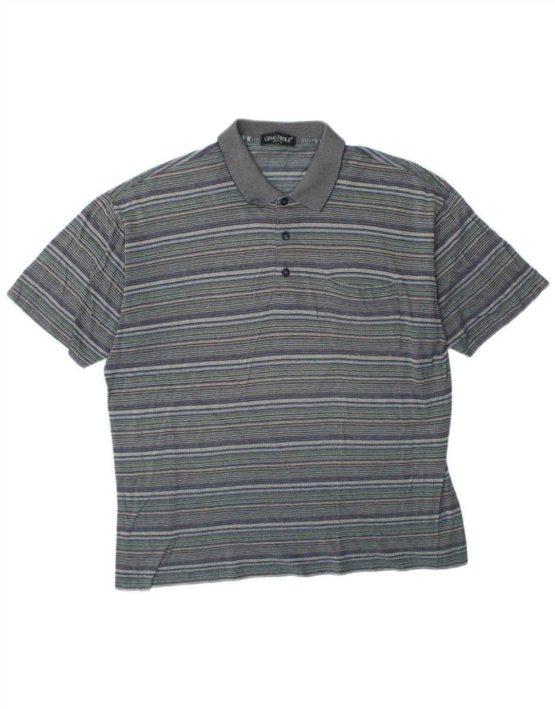 Ginalebole herre poloshirt XL blå stribet