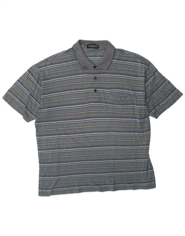Ginalebole herre poloshirt XL blå stribet