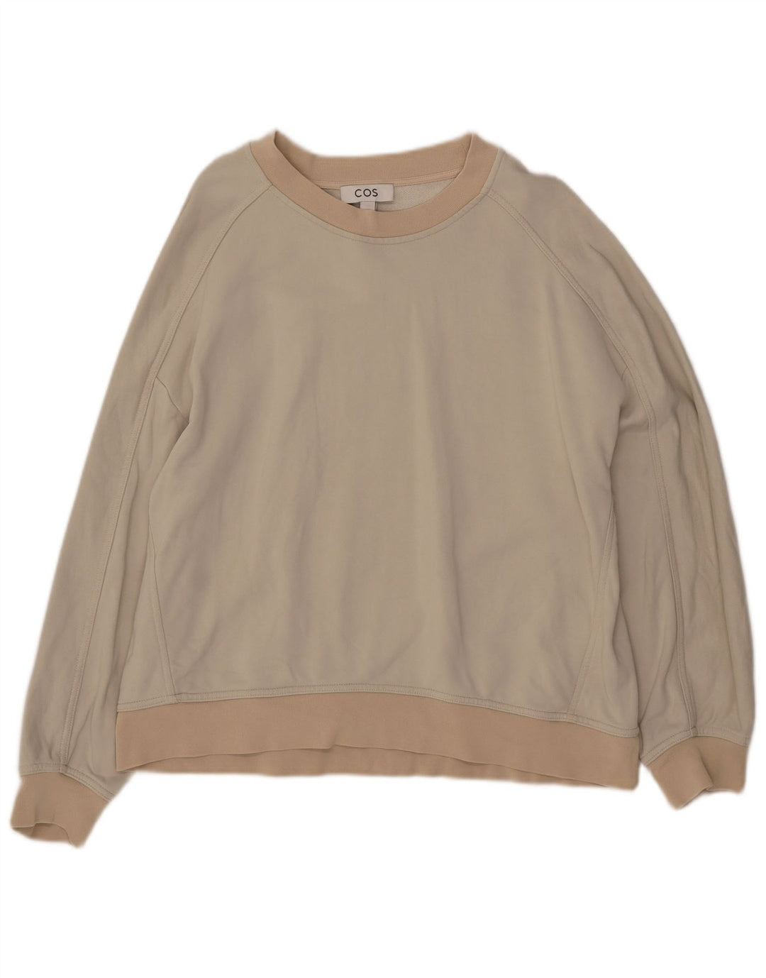 Cos Dame Sweatshirt Jumper UK 14 Medium Beige Polyamid
