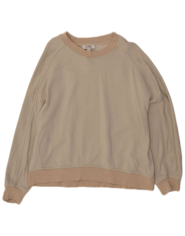 Cos Dame Sweatshirt Jumper UK 14 Medium Beige Polyamid