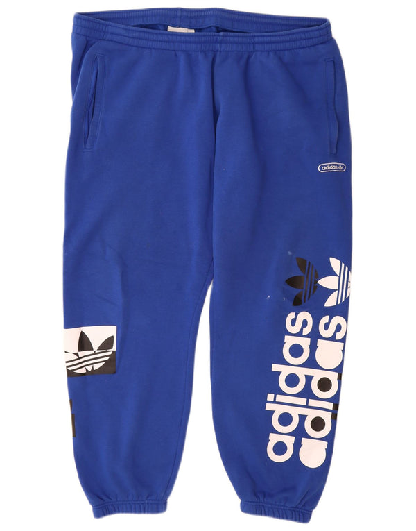 Adidas Herre grafisk træningsdragt Bukser Joggers 2XL Blå Bomuld