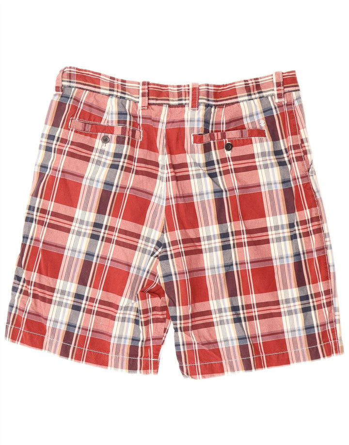 IZOD Chino Shorts til mænd W38 XL rødternet bomuld