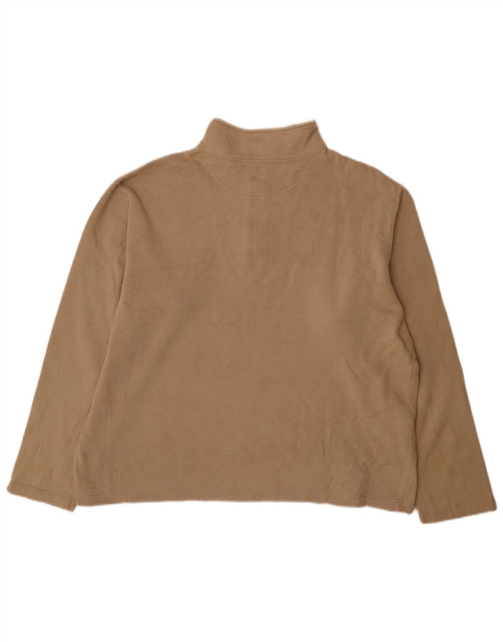 Champion Herre Zip Neck Sweatshirt Jumper Stor Beige Bomuld