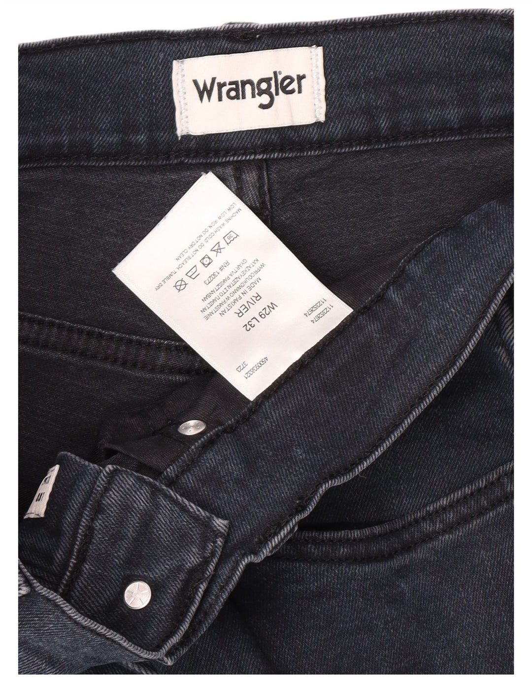 WRANGLER Herre River Slim Jeans W29 L29 Marineblå Bomuld