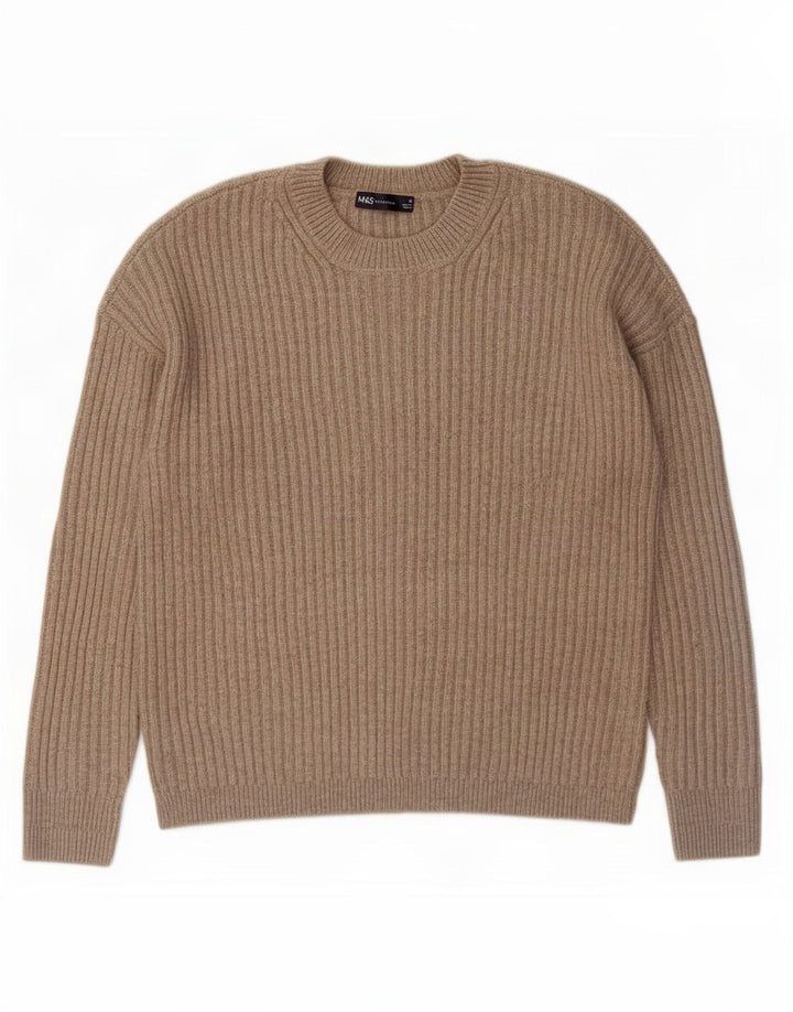 Marks & Spencer Dame sweater med rund hals DK 14 Medium Brun