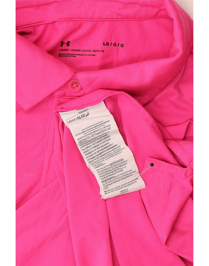Under Armour Herre Polo Shirt Stor Pink Polyester