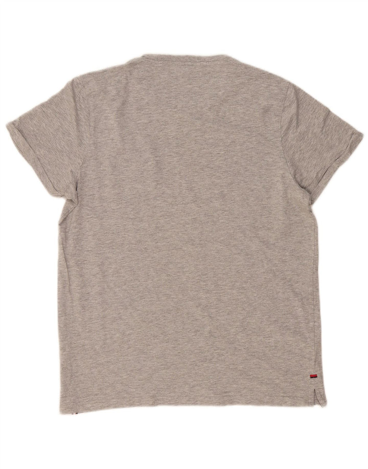 Kangol Herre T-Shirt Top Stor Grå Flecked Bomuld