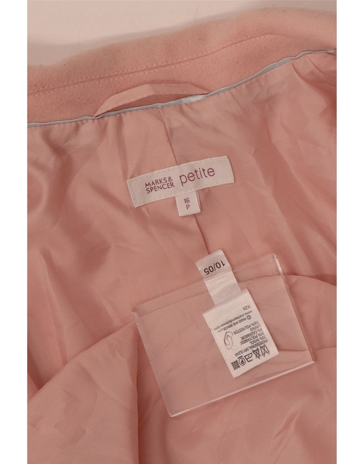 Marks & Spencer Dameoverfrakke UK 16 Large Pink Wool
