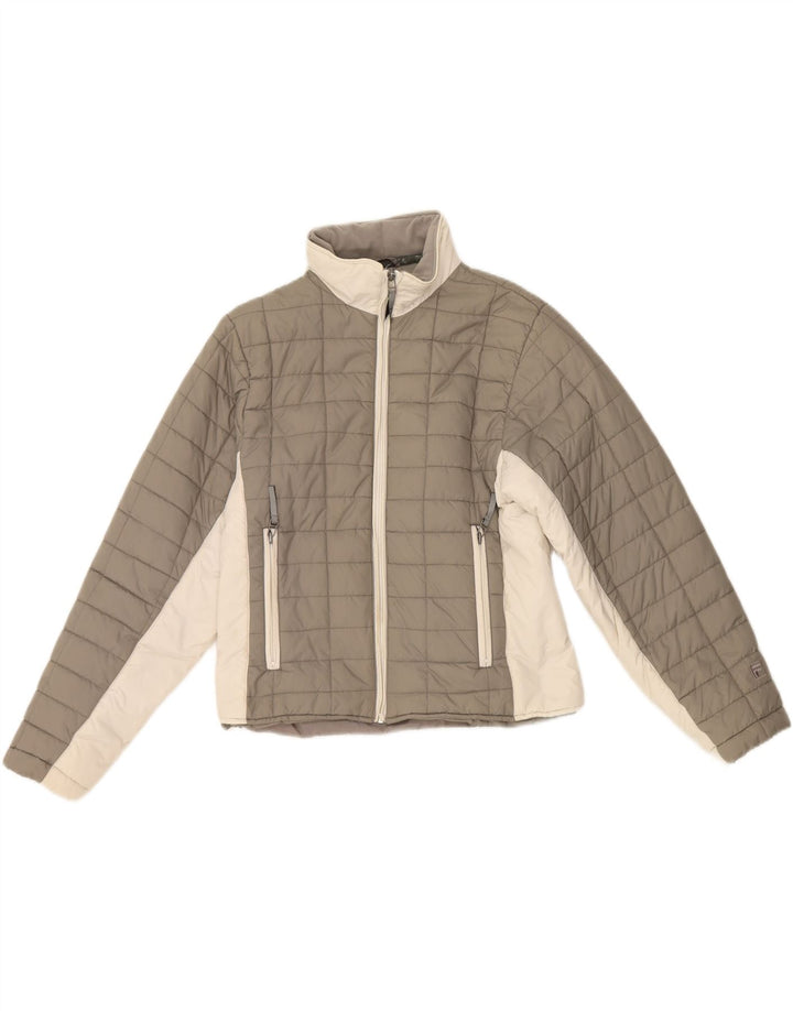 FILA Womens Padded Jacket UK 10 Small Grey Colourblock Polyamide Vintage Fila and Second-Hand Fila from Messina Hembry 