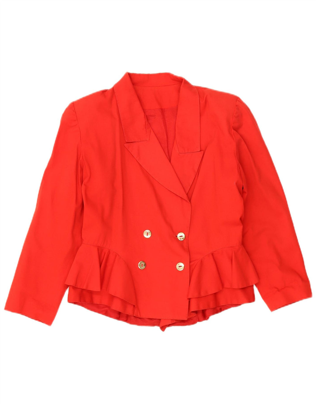Vintage Dame Dobbeltradet Blazer Jacket UK 14 Medium Rød