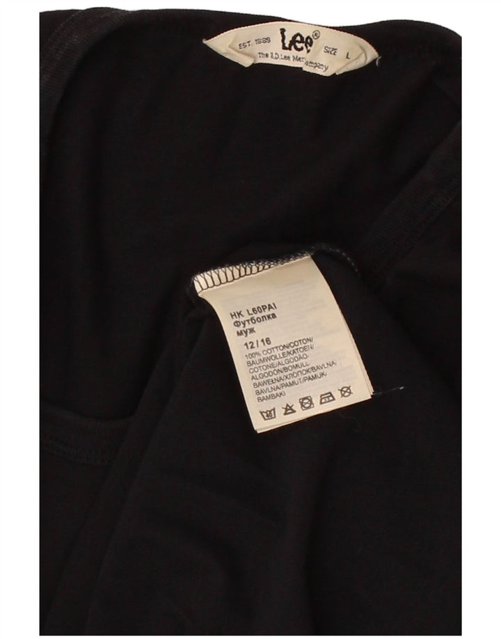 LEE Grafisk T-shirt top til mænd, stor sort bomuld
