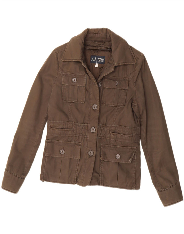 ARMANI JEANS Womens Utility Jacket IT 40 Small Brown Cotton Vintage Armani Jeans and Second-Hand Armani Jeans from Messina Hembry 