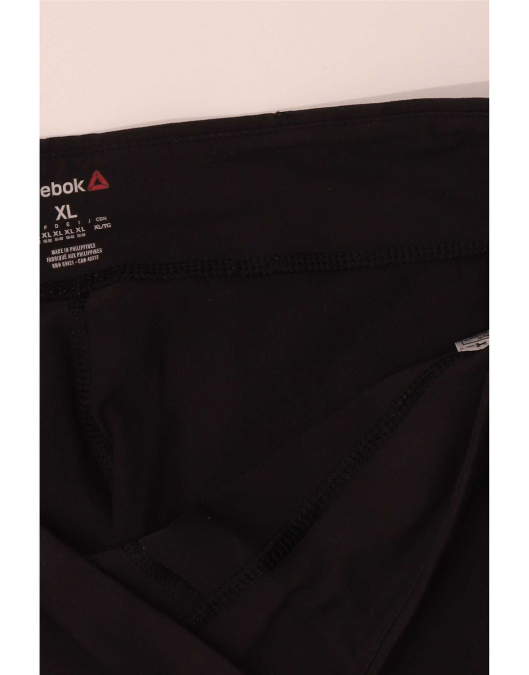 Reebok Dame Capri Leggings UK 18 XL Sort Nylon