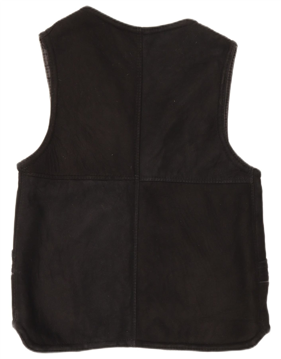 Vintage Dame Sherpa Gilet UK 14 Large Black