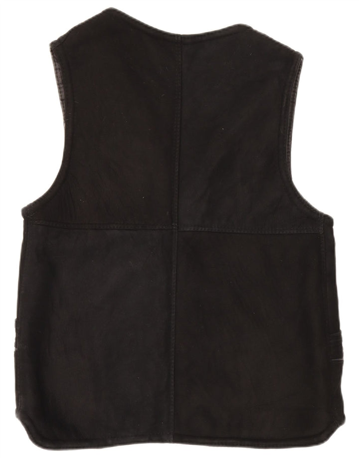 Vintage Dame Sherpa Gilet UK 14 Large Black