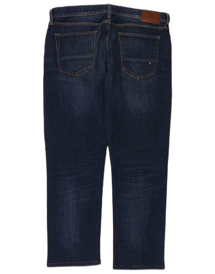TOMMY HILFIGER Herre Denton Straight Jeans W34 L27 Marineblå Bomuld