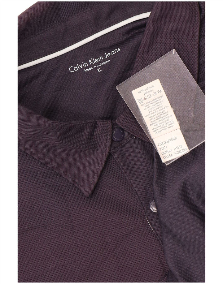 Calvin Klein Jeans Polo Shirt til mænd XL Navy Blue Polyester