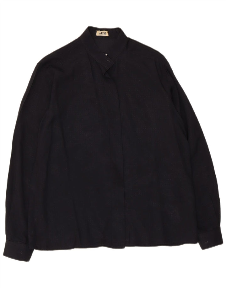 Vintage dameskjorte bluse IT 46 Large Black Acetate