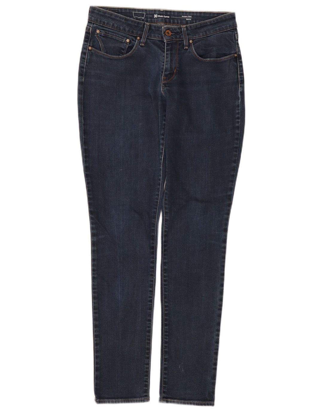 LEVI'S Womens Bold Curve Modern Rise Skinny Jeans W30 L32 Blå Bomuld