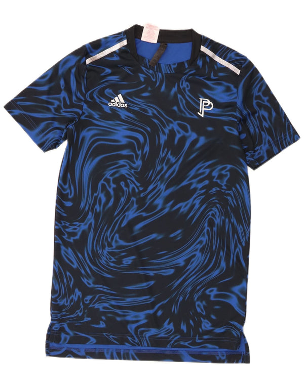 Adidas Boys Aeroready Grafisk T-Shirt Top 13-14 år Blue Tie Dye
