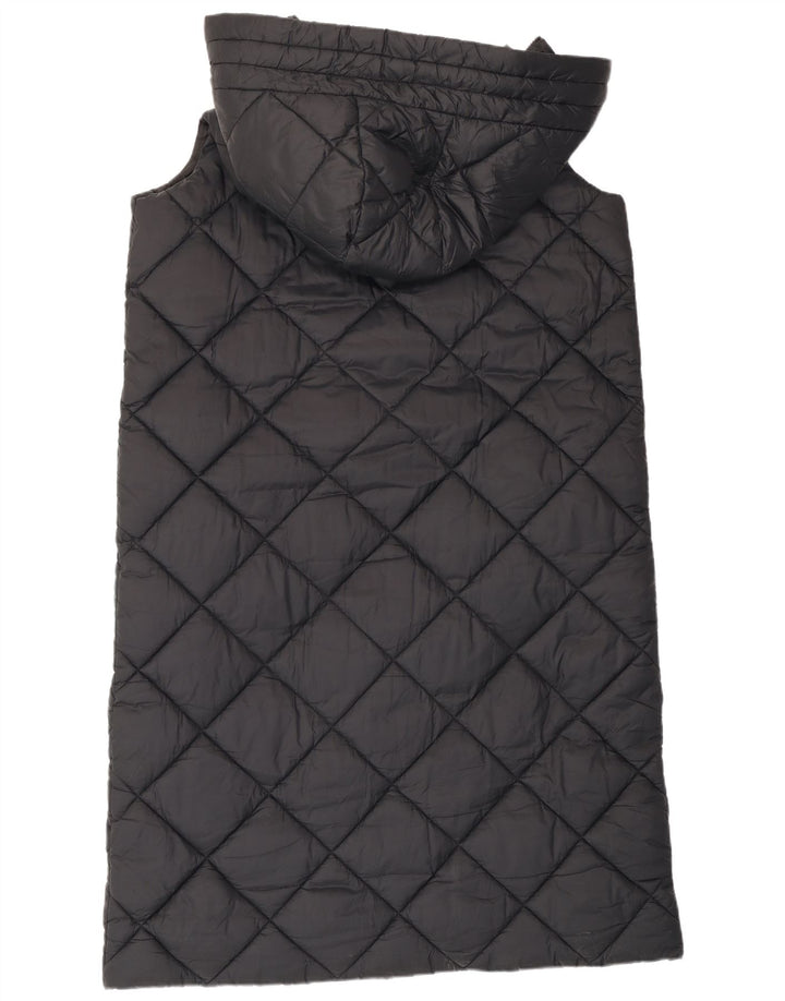 Barbour Dame Oversized Hooded Longline Polstret Gilet UK 12 Medium Black