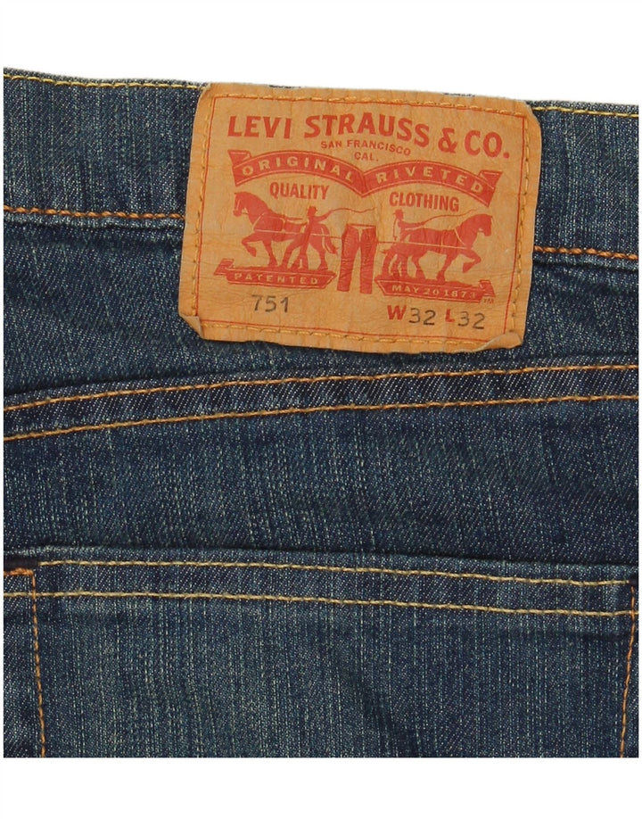 Levi's Herre 751 Straight Jeans W32 L32 Marineblå Bomuld