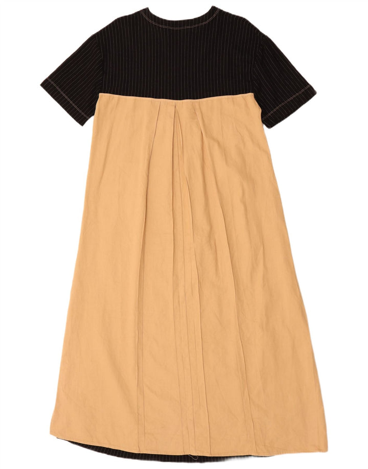 Zara Kvinders Kortærmede Teltkjole UK 10 Small Black Colourblock