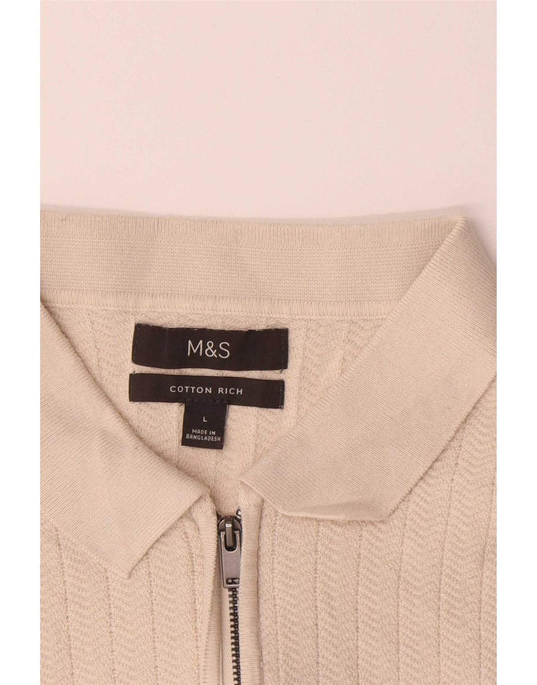 Marks & Spencer Poloshirt til mænd Stor beige sildebensbomuld