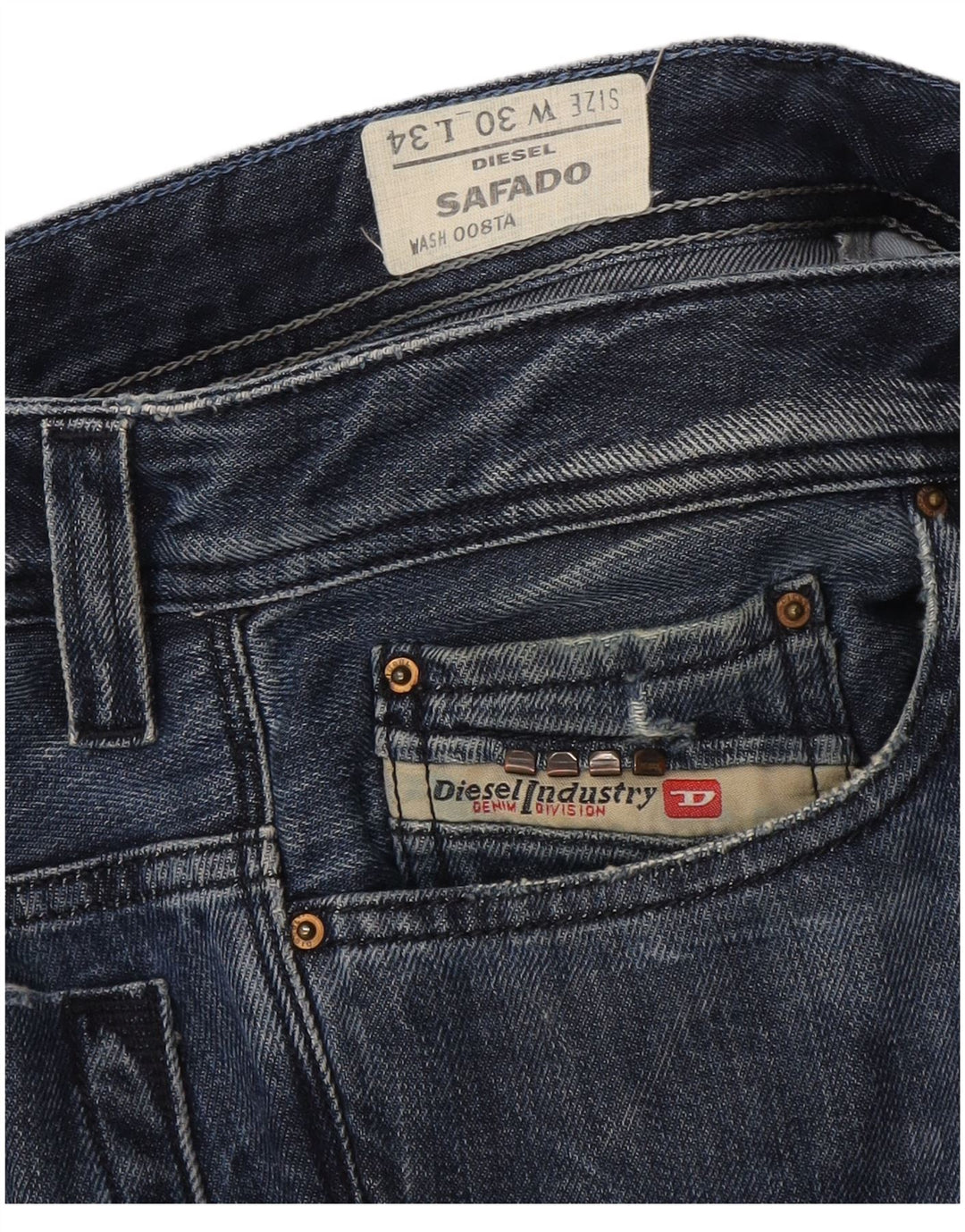 Diesel Herre Safado Straight Jeans W30 L34 Blå Bomuld