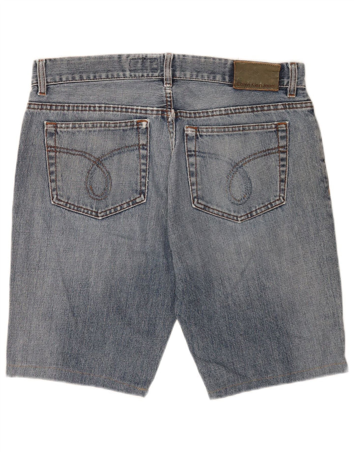 Calvin Klein Herre Denim Shorts W34 Stor Blå Bomuld