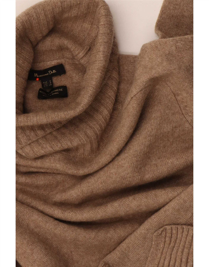 Massimo Dutti Dame Rullehals Sweater UK 10 Lille Brun Uld