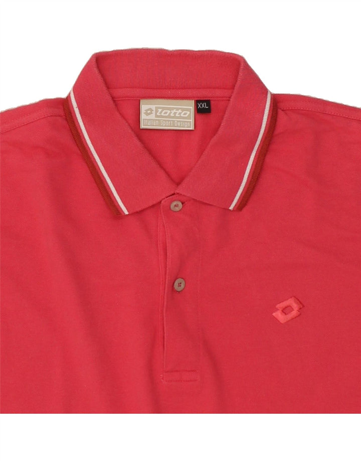 LOTTO Mens Polo Shirt 2XL Red Cotton | Vintage Lotto | Thrift | Second-Hand Lotto | Used Clothing | Messina Hembry 