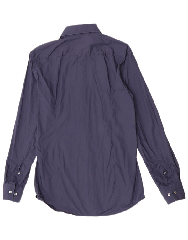 Hugo Boss Herre Slim Fit Skjorte Størrelse 40 15 3/4 Medium Navyblå Bomuld