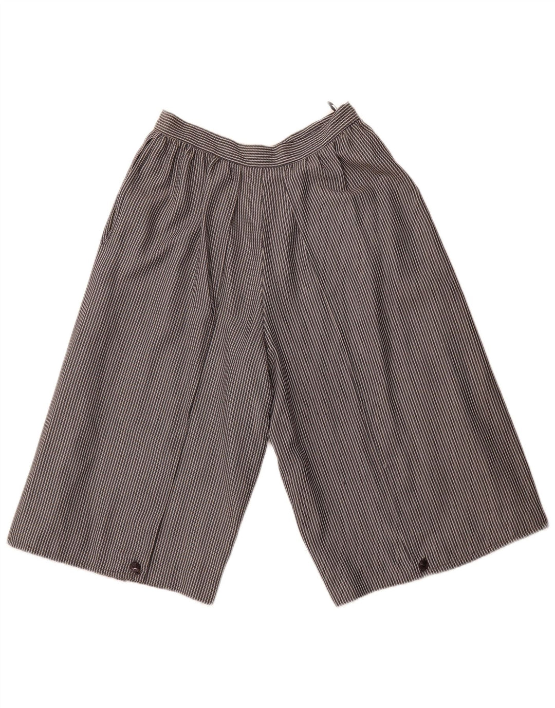 VINTAGE højtaljede bermudashorts til kvinder IT 44 Medium W26 Gråstribet