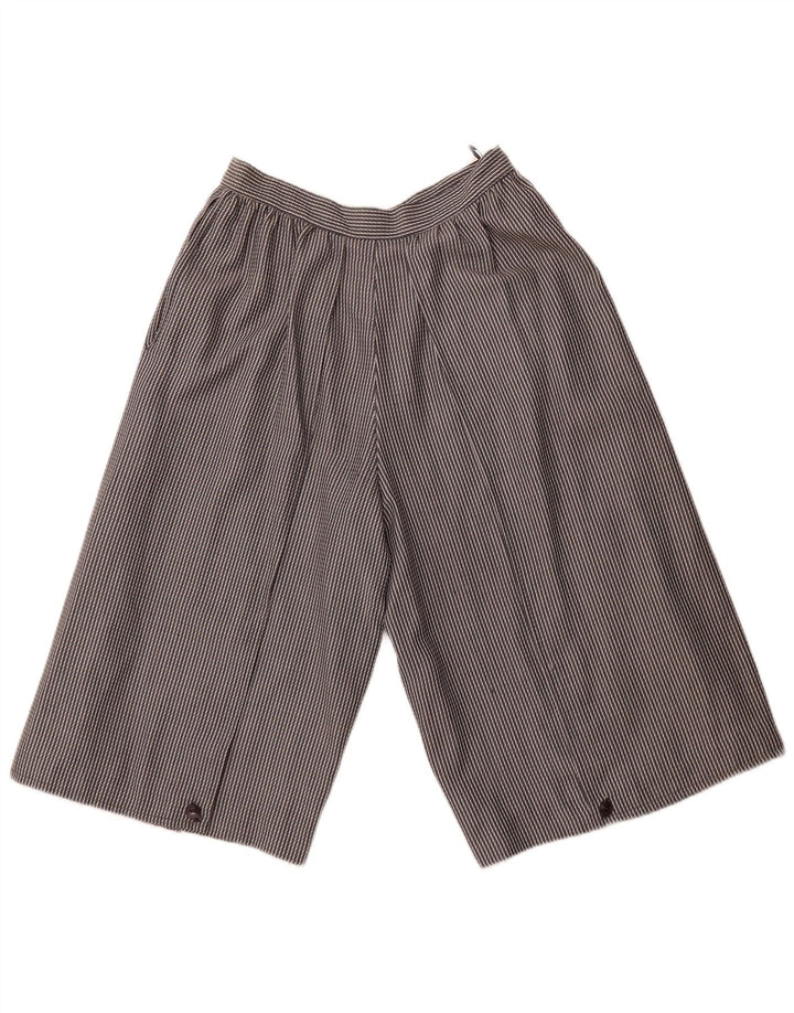 VINTAGE højtaljede bermudashorts til kvinder IT 44 Medium W26 Gråstribet