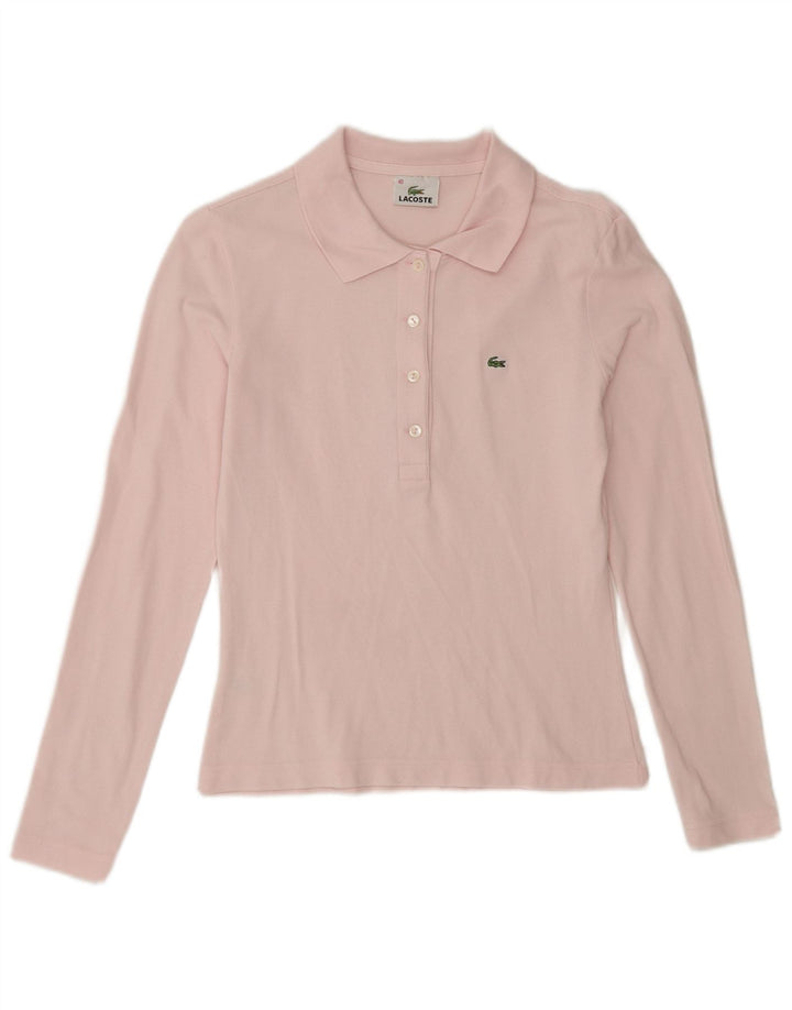 Lacoste langærmet poloshirt til kvinder størrelse 40 Medium Pink Bomuld