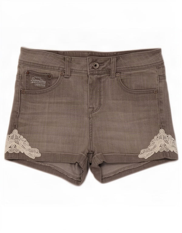 Superdry denimshorts til kvinder W25 XS Grå bomuld