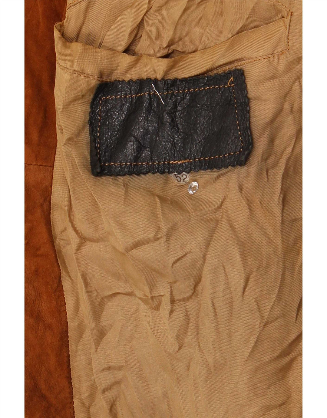 Vintage herre ruskind bomberjakke IT 52 XL Brun Colourblock
